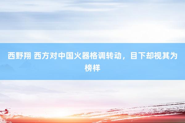 西野翔 西方对中国火器格调转动，目下却视其为榜样